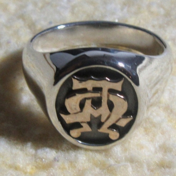 James Avery Alpha Omega Sterling Silver 14K YG Ring/ Unisex/ RARE